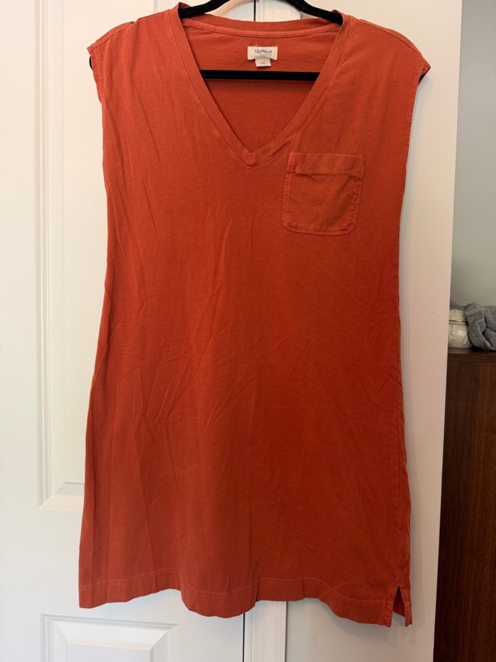 UpWest Rust Orange V-Neck T shirt Dress